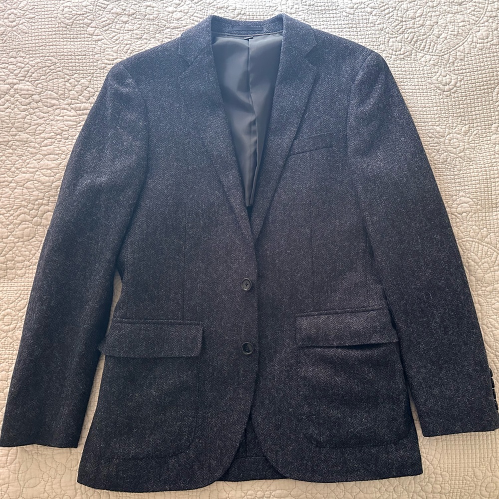 Men’s navy jcrew herringbone blazer NWT